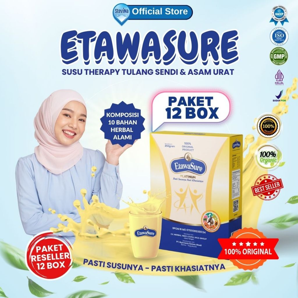 

Susu Etawa Untuk Asam Urat Tulang dan Sendi Etawasure Susu Kambing Etawa Paket 12 Box