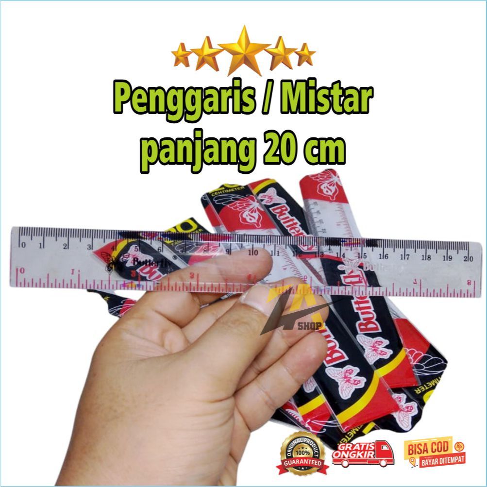 

PENGGARIS 20 cm / MISTAR 20 cm, Penggaris Plastik elastis, Ruller, Harga untuk 1 pcs