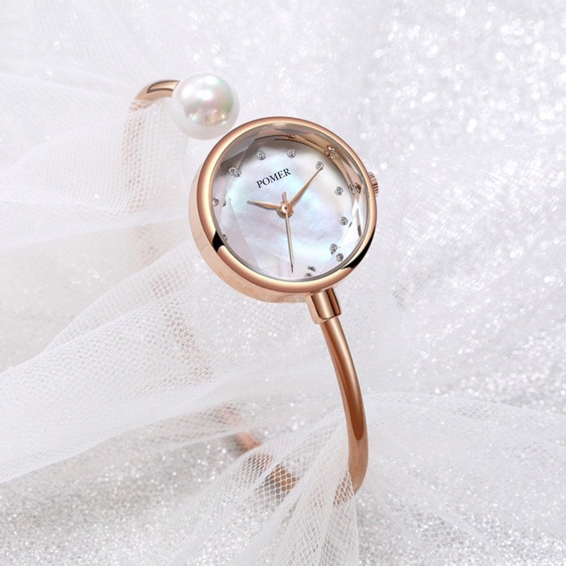 CALEV Jam Tangan Wanita Watch Fashion  Jam Tangan Model Gelang Aneka warna kuning Titanium Gray Silv