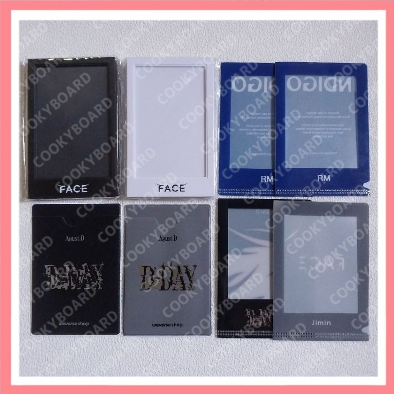 [Cooky Board] POB Unsealed Album Face DDAY Suga Jimin AgustD L Holder Photo Frame Card Pocket Hitam 