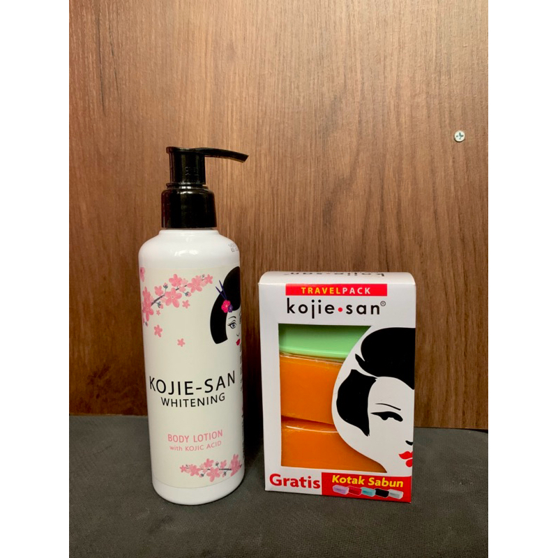 [PAKETAN]BODY LOTION & SABUN TRAVELPACK KOJIE-SAN | WITH KOTAK SABUN | PAKET HEMAT