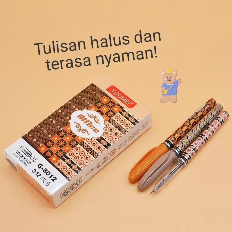 

(12)pulpen new gel 0.5mm bolpoin gel pens,Pena hitam, sutra coklat, nyaman di tangan