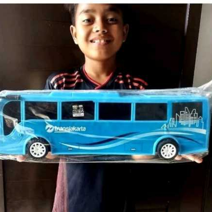 Mainan Mobil Bus Transjakarta Besar - Mainan Anak Mobil Mobilan Bis Busway Mainan Edukatif Anak Laki