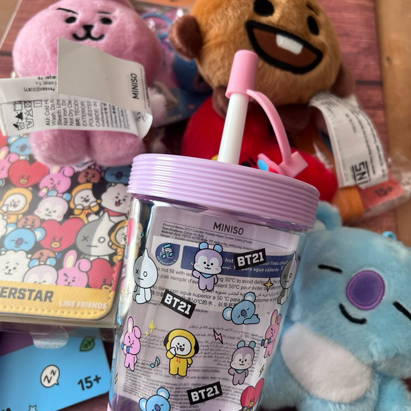 Miniso x BT21 Line Friends Plush/ keychain / lanyard / Lamp/ Bottle/ Cardholder/ Passport / Pendant