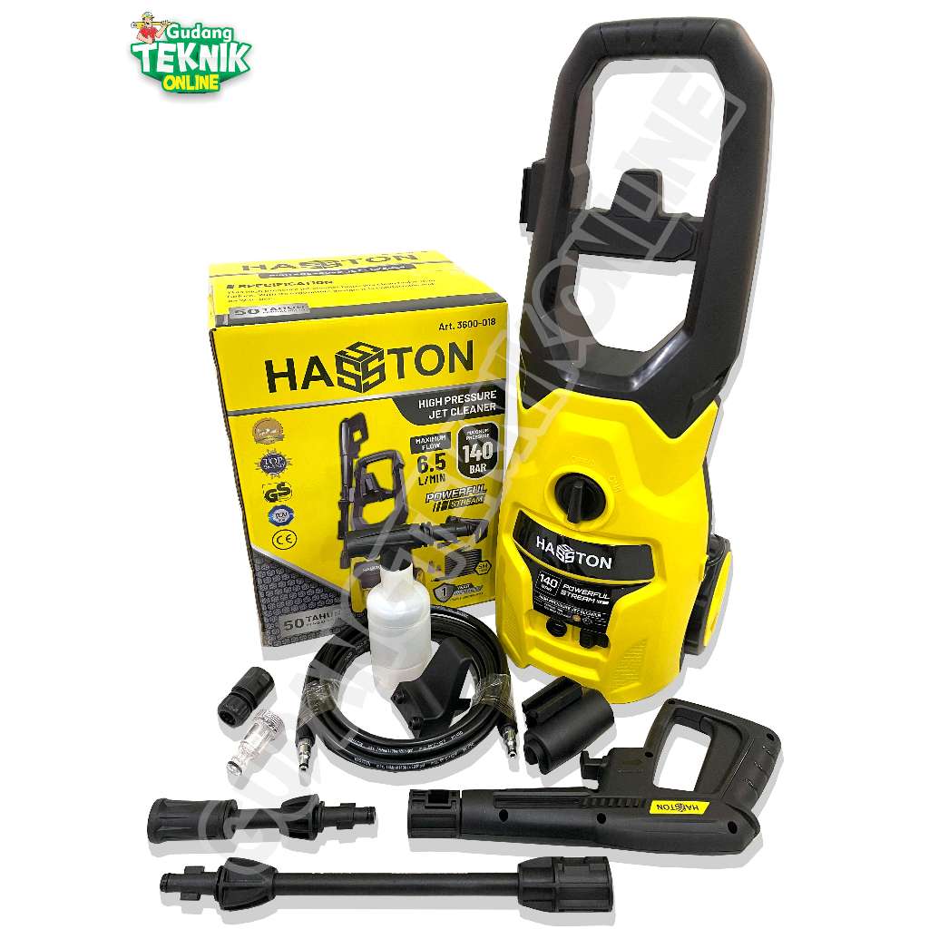 Mesin Jet Cleaner HASSTON 3600-018 / Mesin Steam Air Semprot Cuci Motor Mobil Listrik - High Pressur