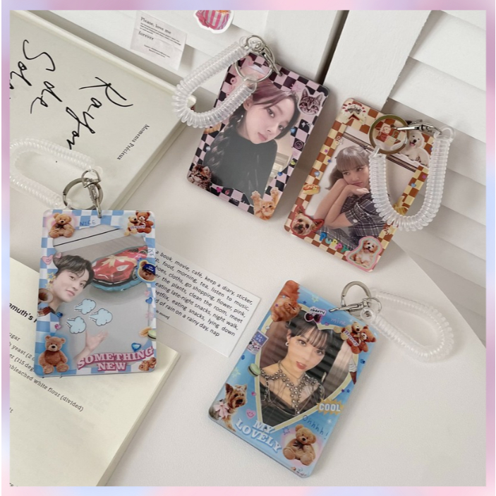 

[BS COD] PHOTOCARDHOLDER ACYLIC DOG CAT BEAR KEYCHAIN Photocard Holder kpop Transparent Clear Acrylic Id Card Acrylic Frame Bingkai foto cahol