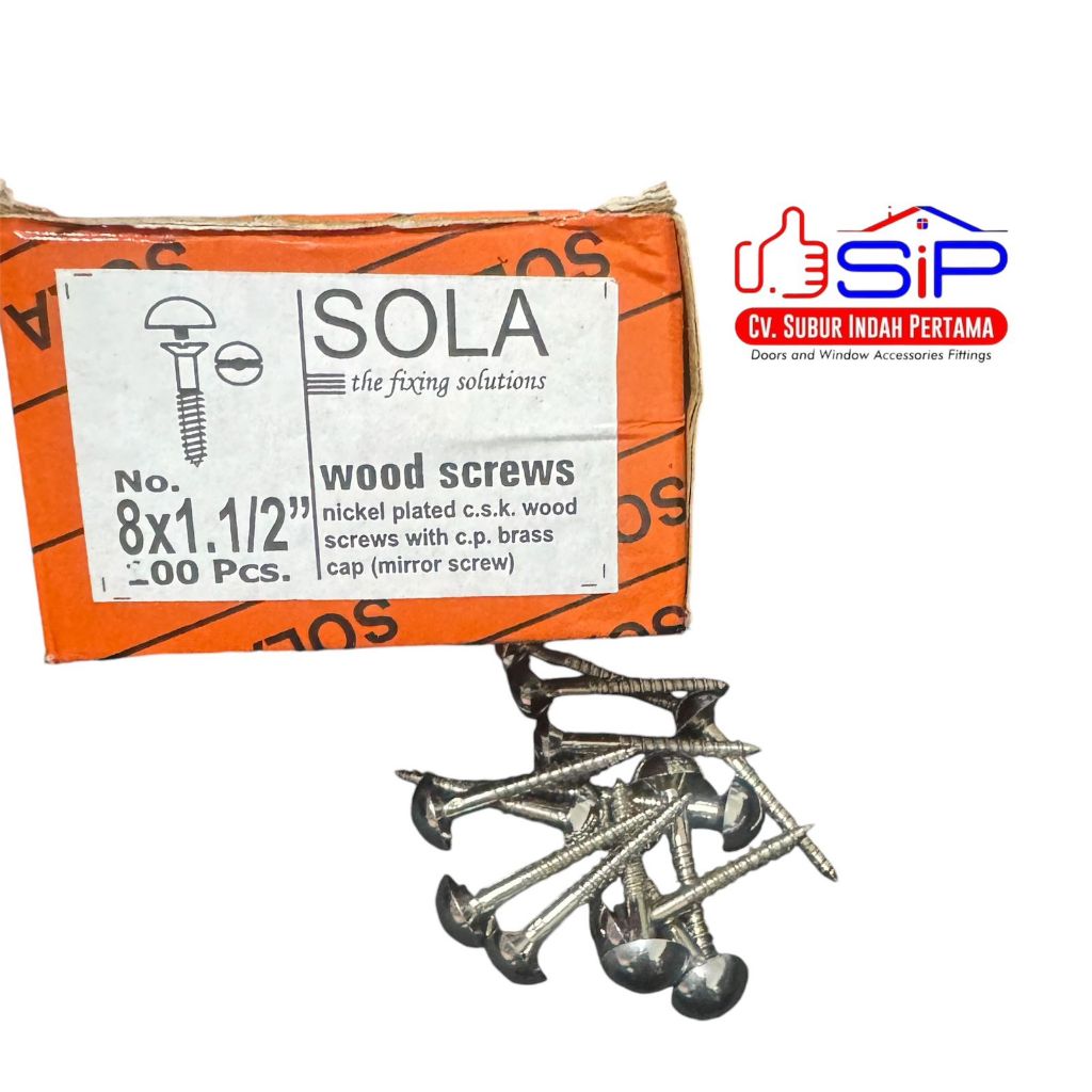 Sekrup kaca sola stainless