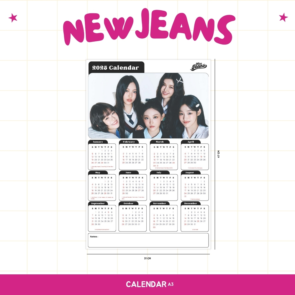 

2025 KALENDER NEWJEANS KPOP + LAMINASI 2SISI BIDAM IDOL BIAS KOREA MURAH UNOFFICIAL BUNNIES MINJI HANNI DANIELLE HAERIN HYEIN READY STOCK !