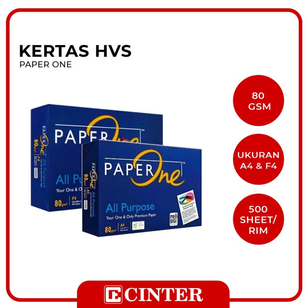 

PAPER ONE - KERTAS COPY / KERTAS PRINT / KERTAS HVS 80 GR ALL PURPOSE