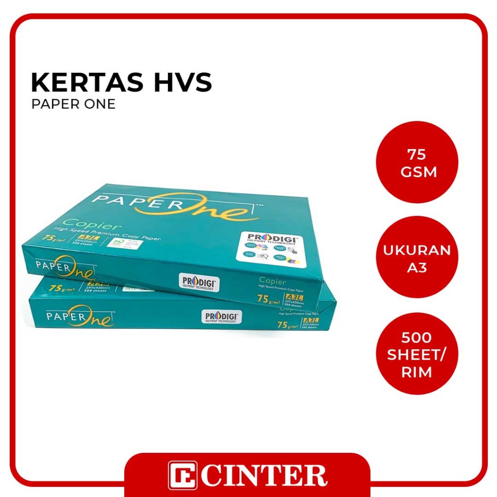 

PAPER ONE - KERTAS HVS / KERTAS FOTOCOPY / KERTAS PRINT A3 75 GRAM