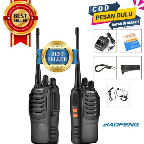 SIAP KIRIM - HT 888S + Earset Single Band UHF / HT Murah 888 S / Frekuensi -888S 16 Ch tanpa layar H