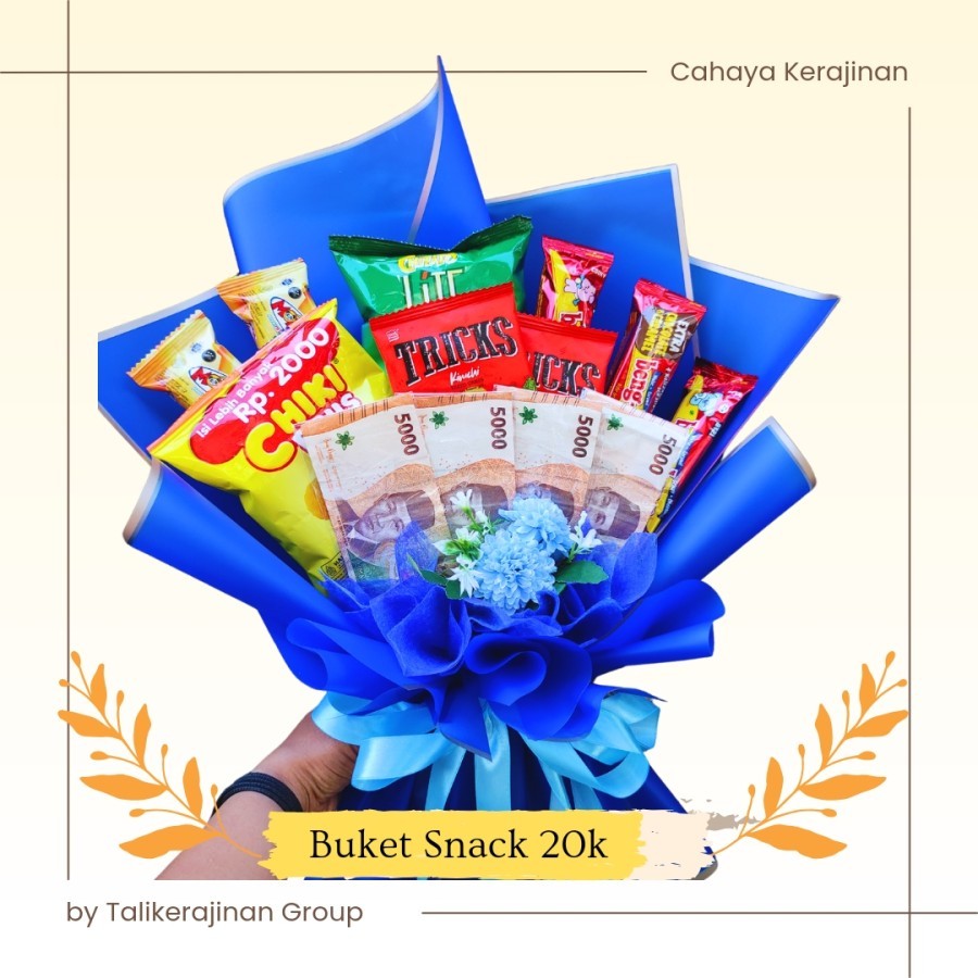 

BUKET SNACK PLUS 5K 4LEMBAR CUSTOM BUKET KADO ULANG TAHUN HADIAH ANAK FREE KARTU UCAPAN