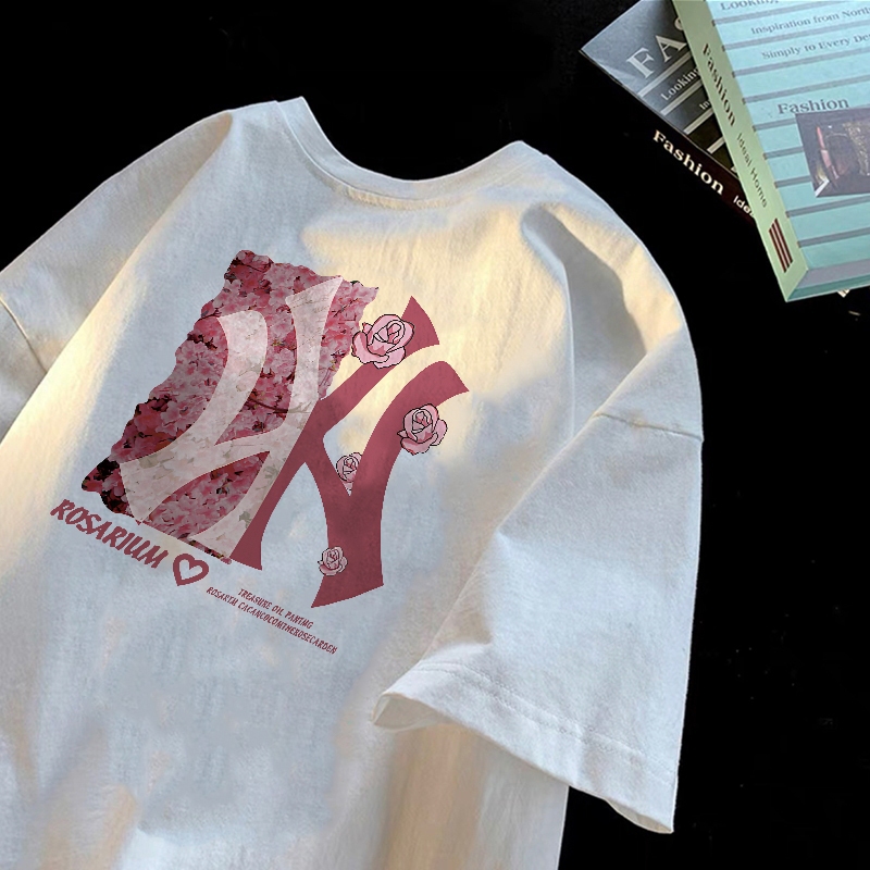 XIAOZHAINV baju atasan wanita terbaru kaos oversize wanita kaos oversize t shirt wanita kaos NY