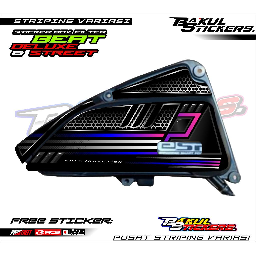 STRIPING PELINDUNG BOX FILTER HONDA BEAT DELUXE - STREET / STICKER BOX FILTER MOTOR HONDA BEAT DELUX