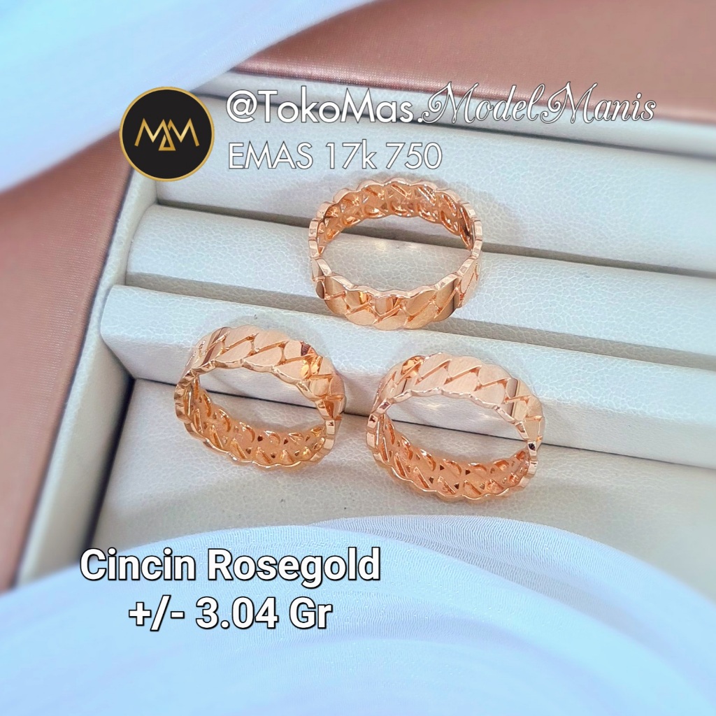 Cincin Donna Sisik Naga Rosegold 750 kadar 17k