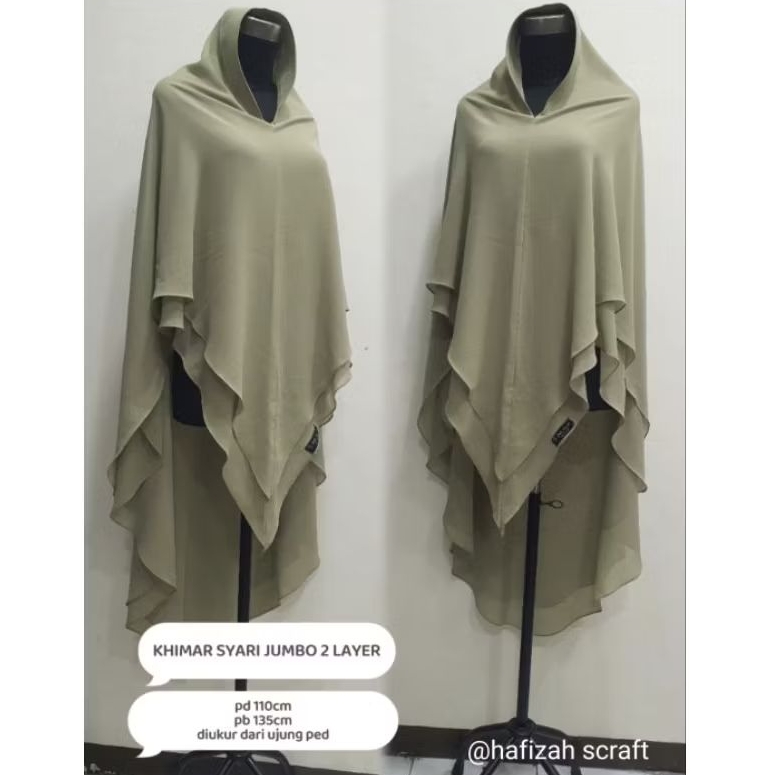 kerudung syari 2 layer ceruty Armani babydoll premium hijab khimar namira polos jilbab syari