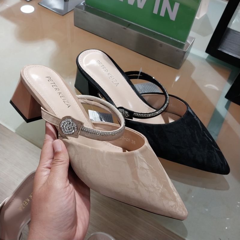 Sepatu selop/mules wanita heels 5cm PETER KEIZA ori