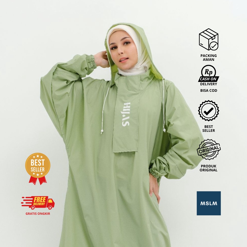 Kualitas Terkini Jas Hujan Gamis Wanita Muslimah Hijab  Jas Hujan Ponco  Jas Hujan Hijab  Jas Hujan 