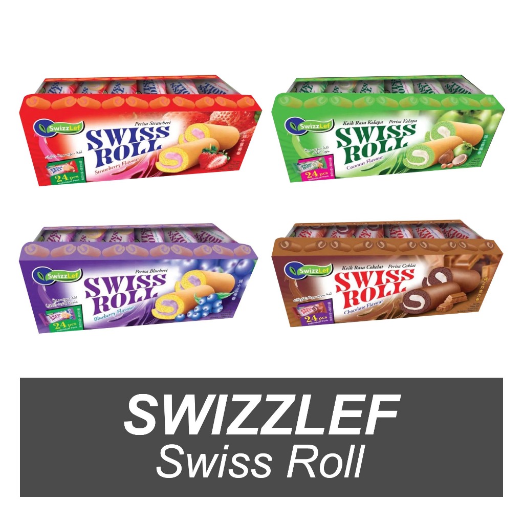 

BOLU SwizzLef Import Malaysia Swiss Roll ( isi 24 Pcs) Exp Juli 2025 PROMO HALAL