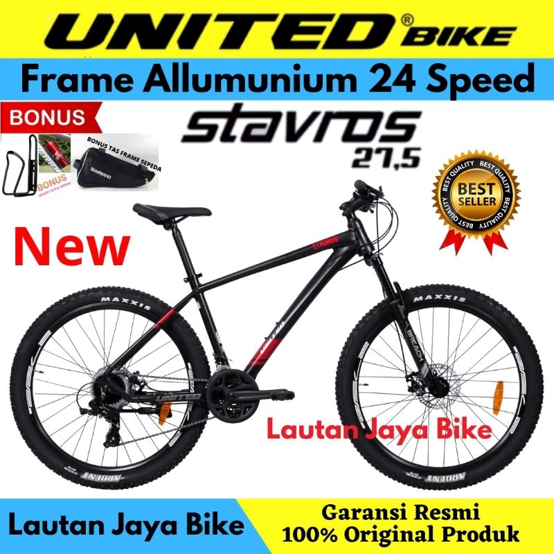 SEPEDA MTB 27.5 UNITED STAVROS FRAME ALLOY 24SPEED Sepeda Gunung