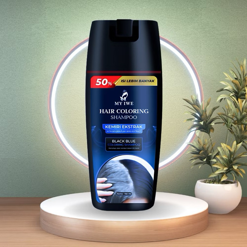 Black Blue - My Iwe Hair Coloring Shampoo Kemiri Eksplak