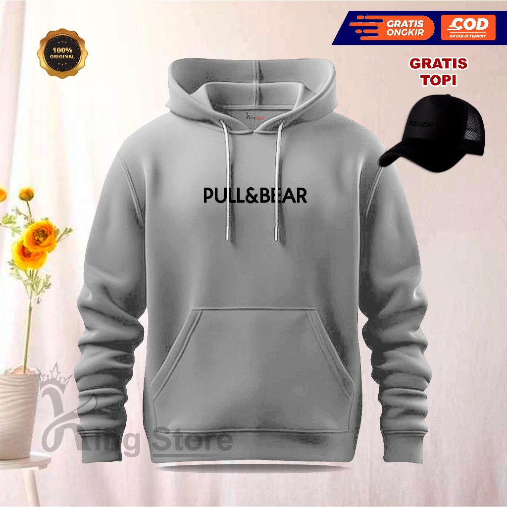 GRATIS TOPI..!!! JAKET HOODIE SWEATER Print Text PL&BL Hitam | Hoodie Premium Pria dan Wanita | Hood