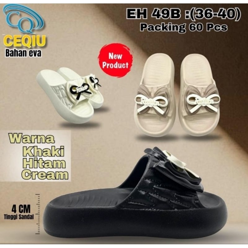 Sandal Selop Wanita Selop Bunga Fashion Karet Eva Phylon Ringan Kokoh CEQIU EH49B 36-40