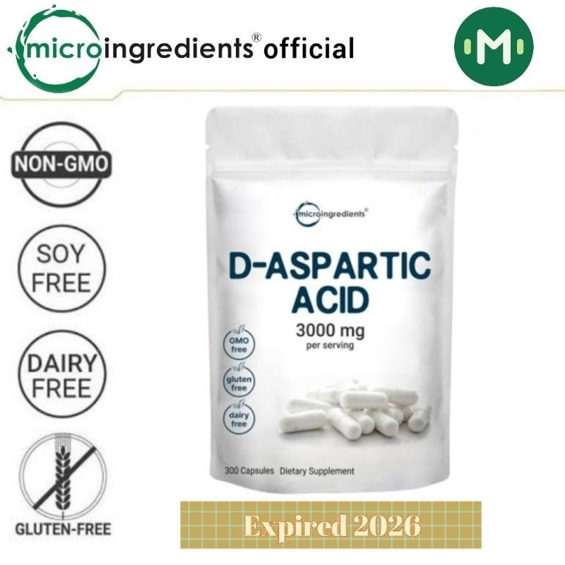 D-ASPARTIC ACID 3000mg Microingredients Usa Isi 300 Capsule