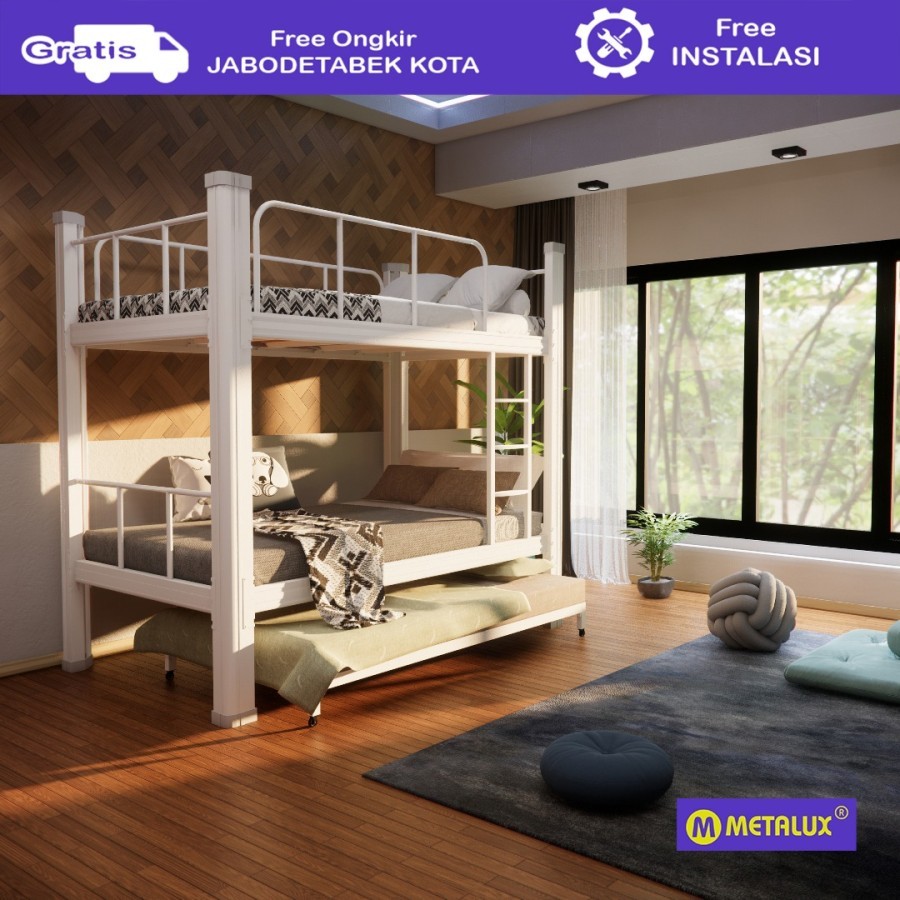 METALUX MISATO 120 - Ranjang Susun Besi 2 Tingkat 120 x 200 Minimalis