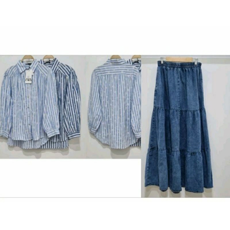 One set rok jeans umpak Zara.