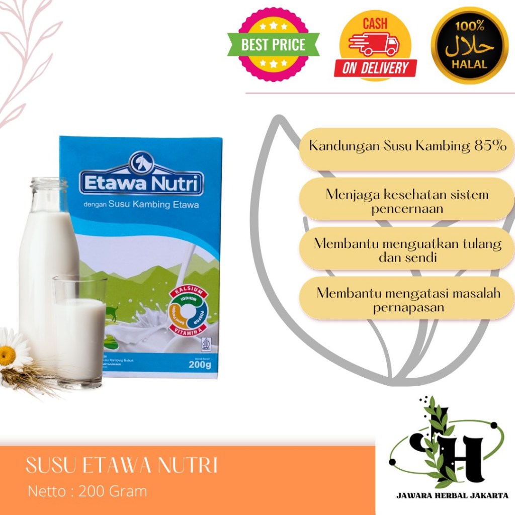 

Etawa Nutri Susu Kambing Etawa 85% Kandungan Susu Kambing Bubuk Original EtawaNutri 200gr