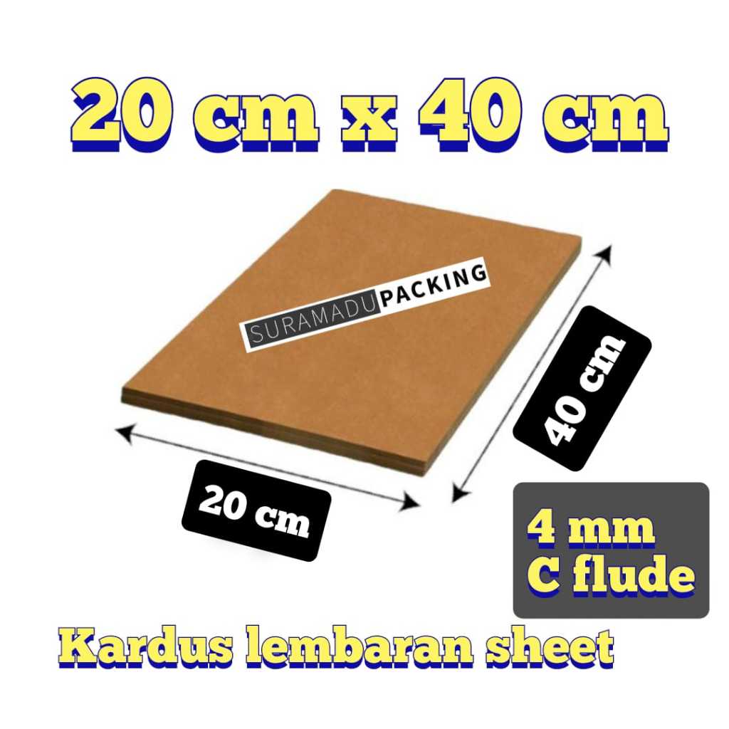 

KARDUS SHEET 20x40 cm 40x20 cm Kardus Lembaran Polos / Kardus Karton lembaran polos / Karton lembaran corrugated