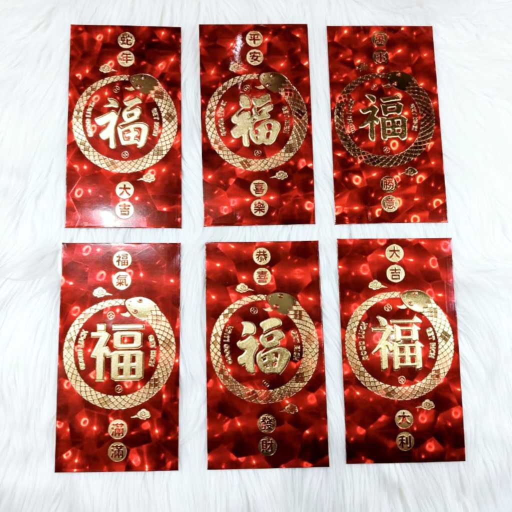 

Angpao Imlek Netral 4179 | Angpau Aincia Bahan Hologram Tebal Isi 6 Pcs Mix Motif