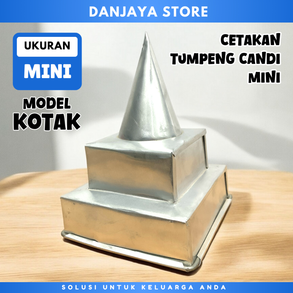 Cetakan Tumpeng Candi Mini model Kotak 3 susun