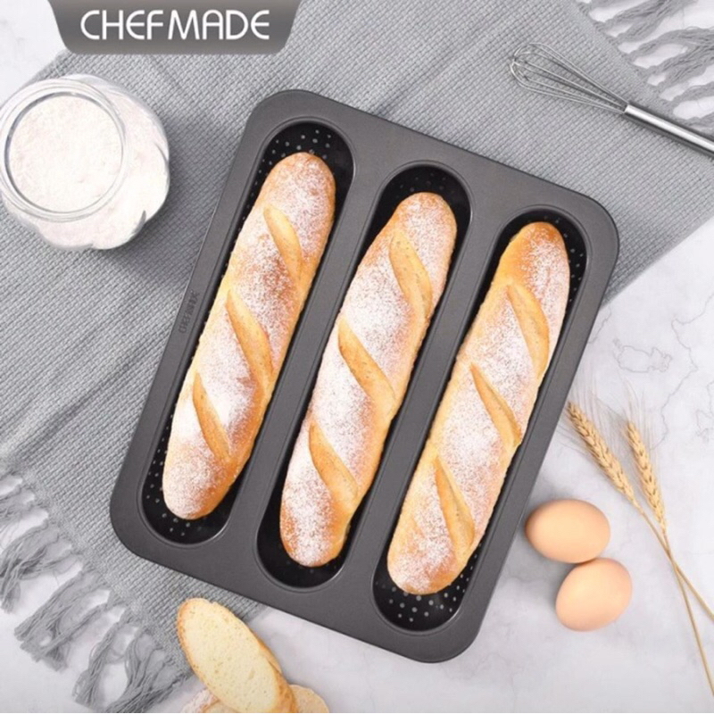 Chefmade WK9943 chefmade black baguette pan / loyang roti baguette