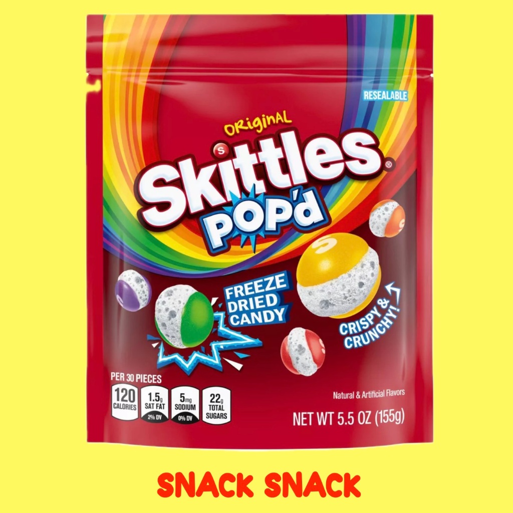 

[ORI 100% US] Skittles POP'd Resealable Candy Bag - Originals Freeze Dried Candy