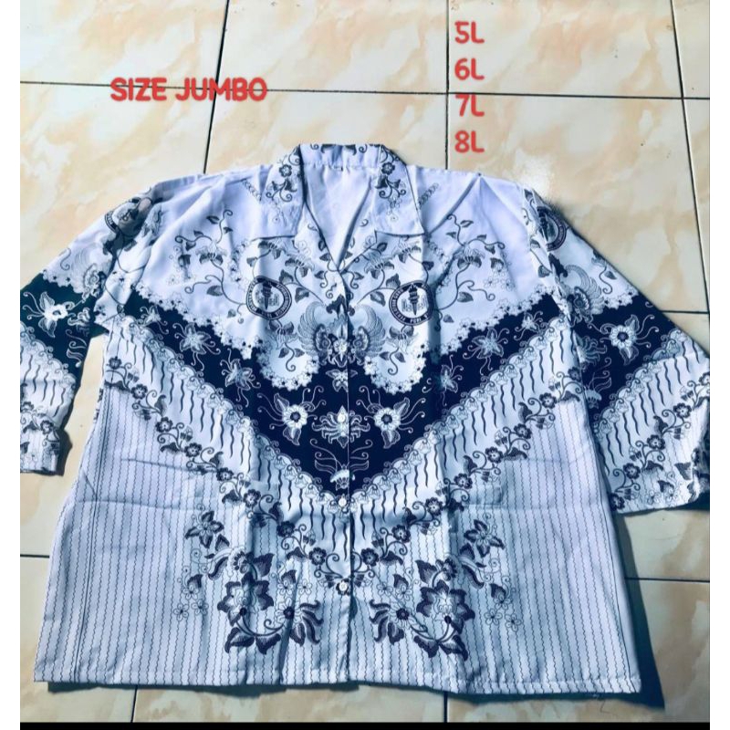 Seragam Baju  Batik PGRI Jumbo Pria dan Wanita Lapis Furing