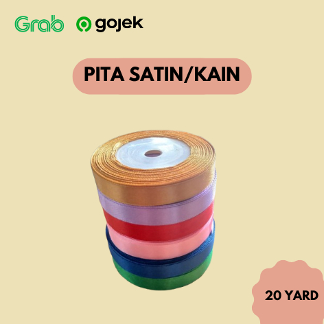 

Pita Satin Pita Kain Lebar 1 CM Per Rol 20 Yard