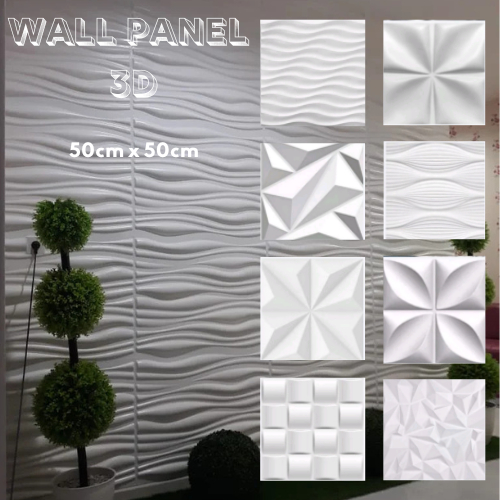 Wall Panel 3d 50cm x 50cm -  Wall Panel Pvc Tebal - Wallpaper Timbul