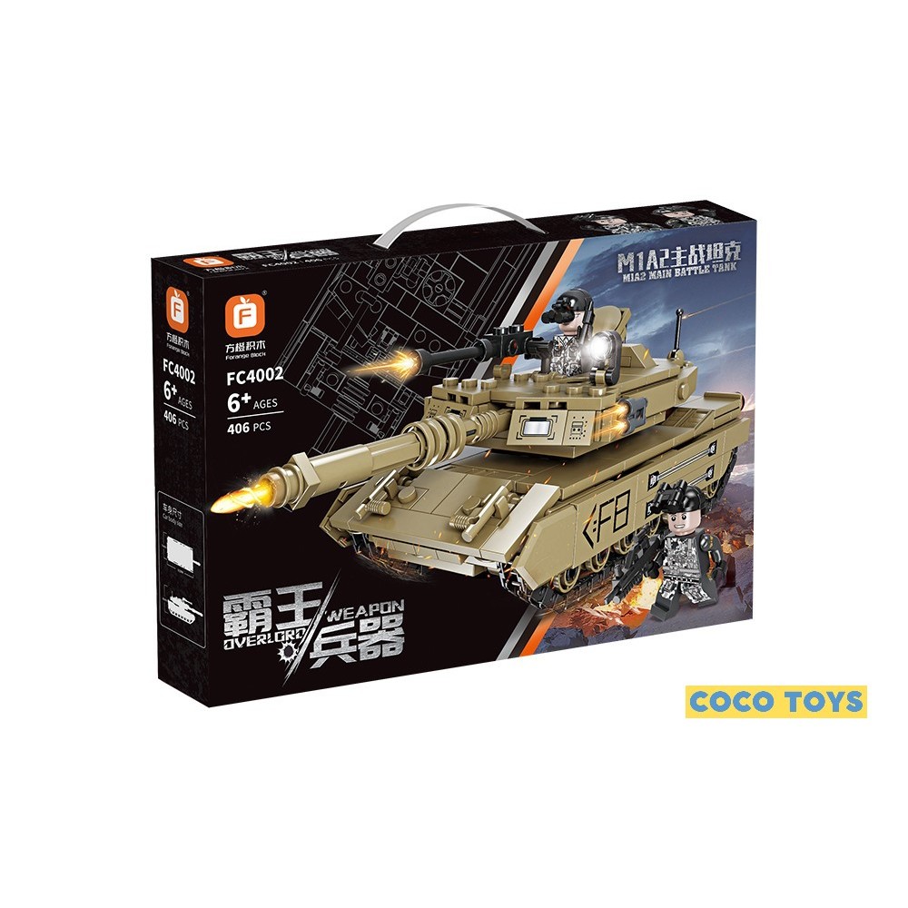 Forange Block M1A2 Main Battle Tank FC4002 - Brick Tank Perang - Mainan Balok - Mainan Anak - Mainan