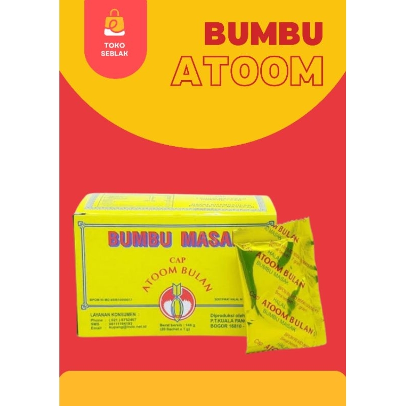 

toko seblak bumbu masak atoom bulan perbox (isi 20sachet)