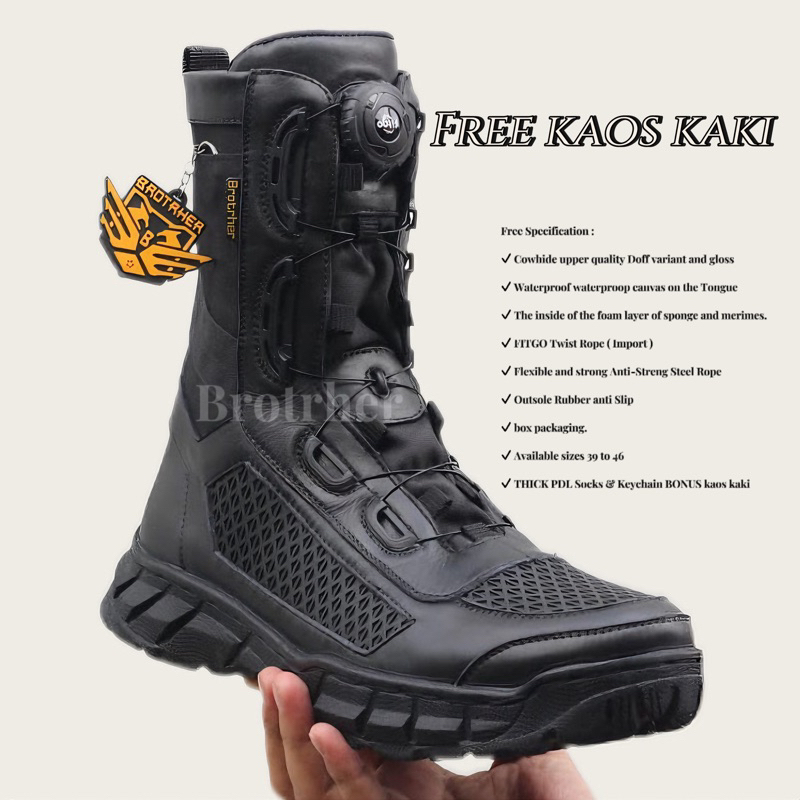 BROTRHER Fitgo Tawon Tactical Sepatu Pdl Tali Putar