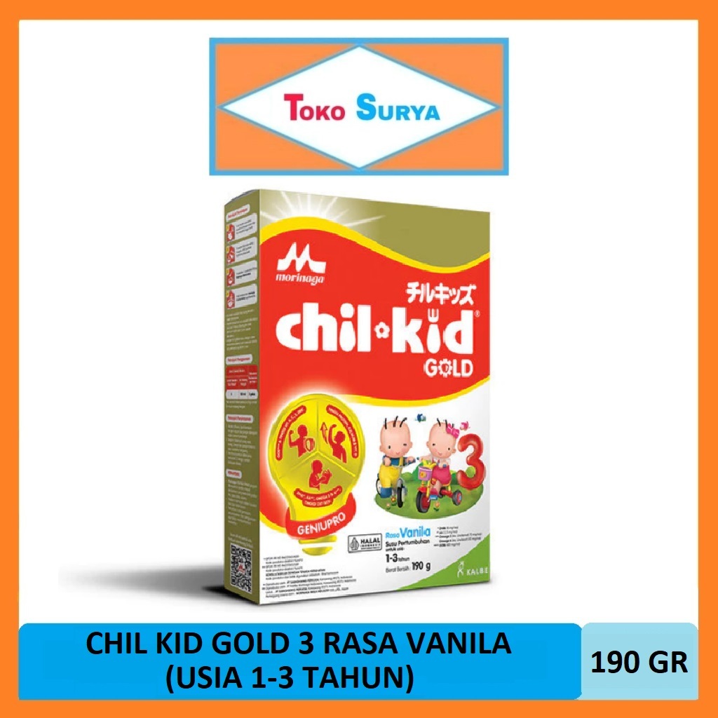 

Morinaga Chilkid Gold 3 Rasa Vanila Usia 1-3 Tahun Susu Pertumbuhan Anak Bubuk 190 Gr