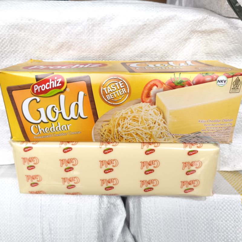 

keju prochiz gold cheddar 2kg processed cheddar cheese | keju cheddar olahan 2kg + procizh + topping dan campuran makanan atau minuman Powder Bubuk Mozzarella Baking Bahan