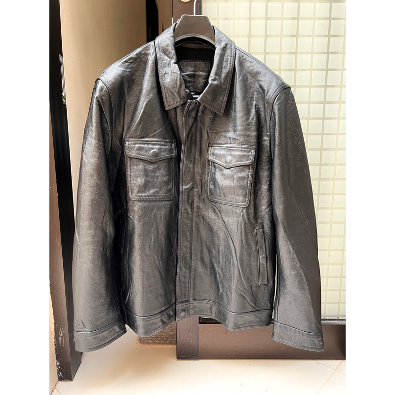 Leather Jacket Jaket Kulit Trucker Kemeja Super Keren Second Preloved