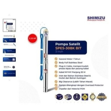 

Pompa Air Satelit Submersible SHIMIZU SPES-308k / Pompa Celup SHIMIZU SPES-308K BIT