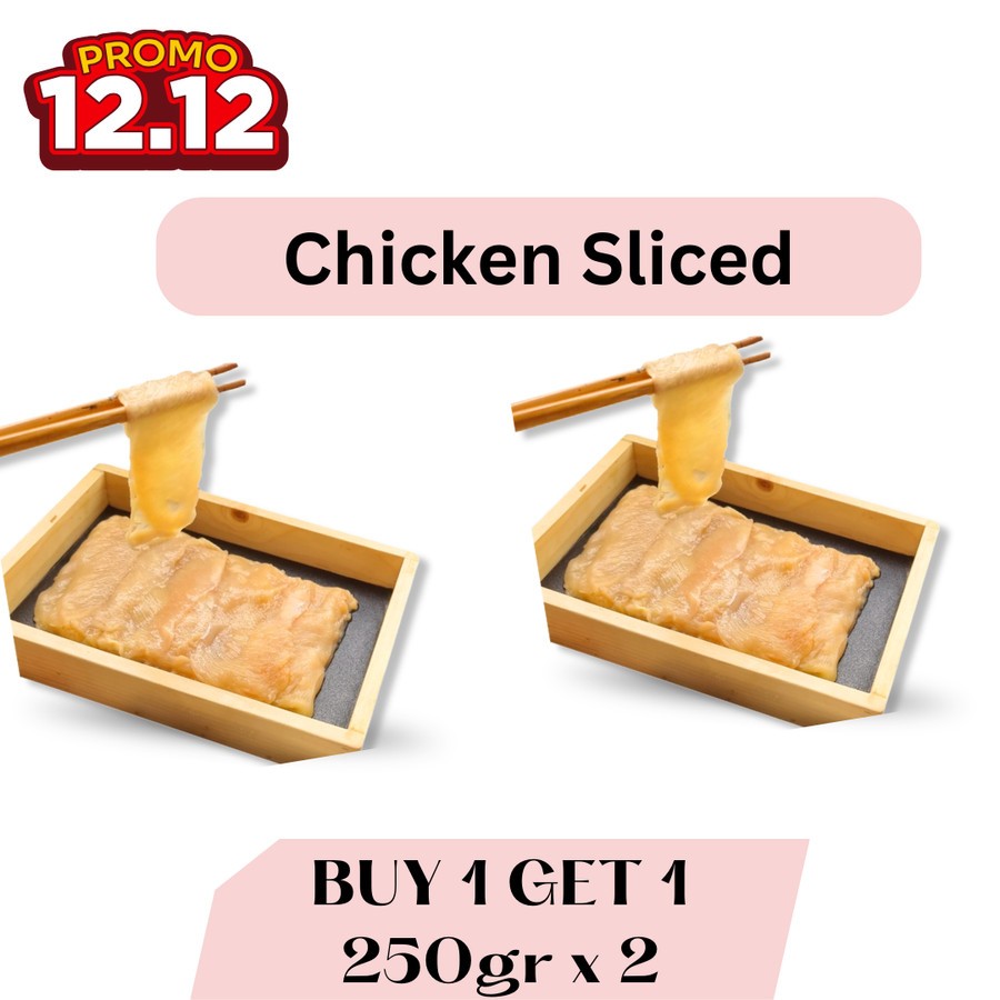 

BUY 1 GET 1 - Chicken Slice / Ayam Iris 3mm 2 pack x 250gr : 500gr