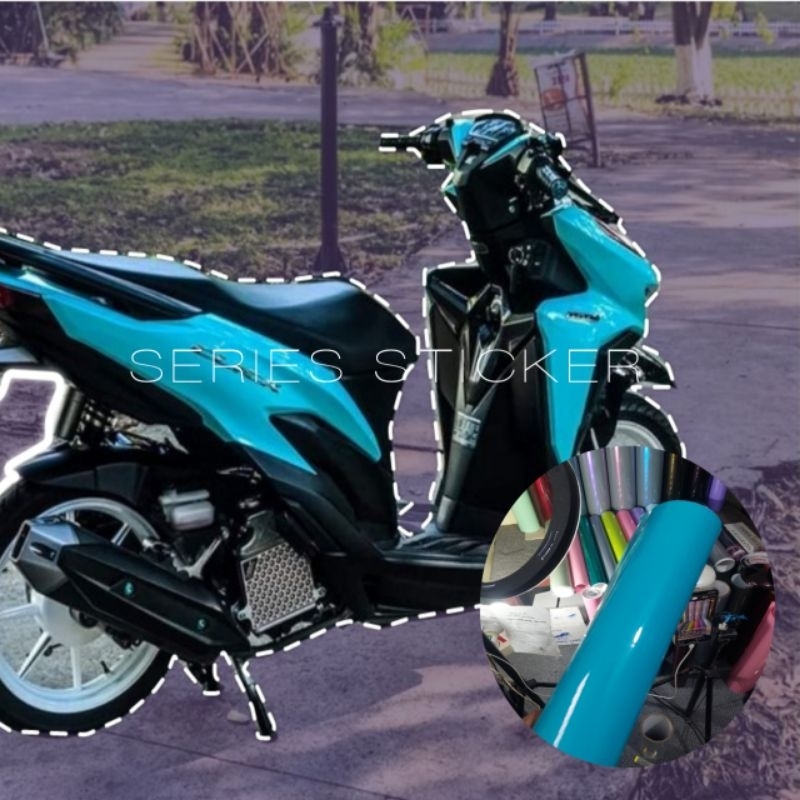 STICKER/SKOTLET WARNA BIRU TOSCA GLOSSY KUALITAS PREMIUM VARIAN MOTOR/MOBIL