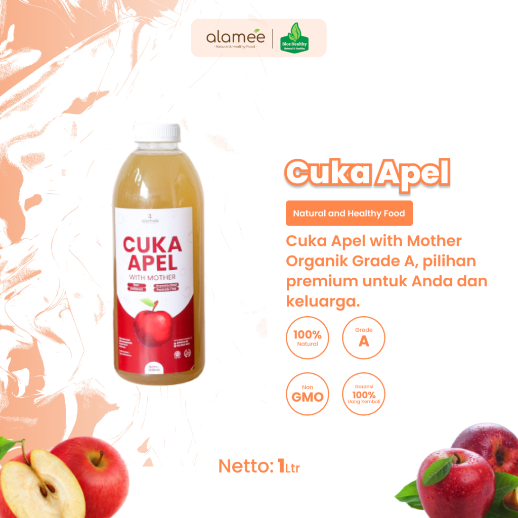 

ALAMEE Cuka Apel With Mother Apple Cider Vinegar Original Organik Vinega Sari Buah 1000ml