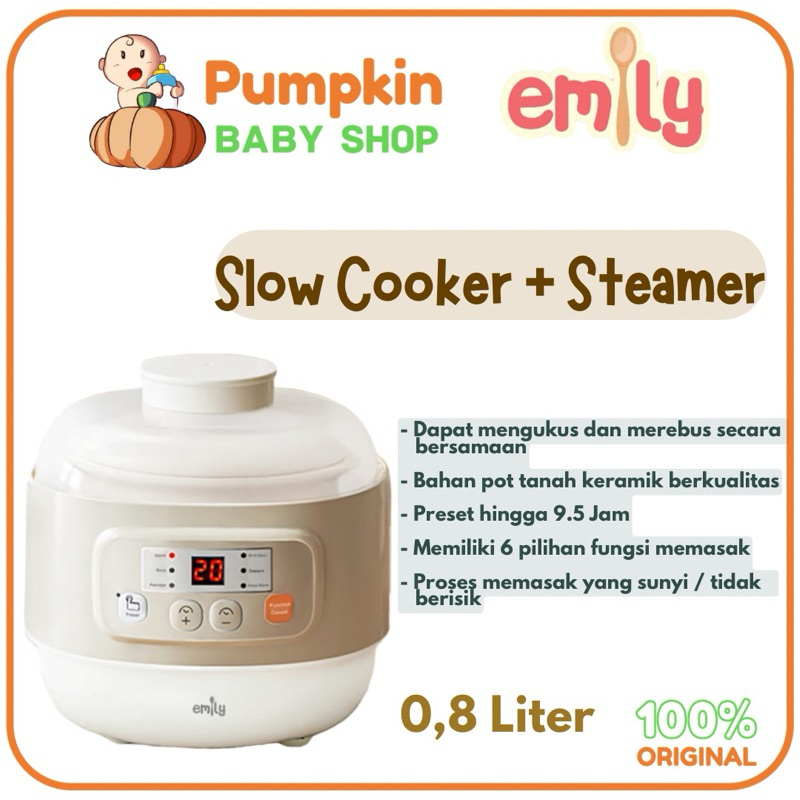 EMILY Slow Cooker + Steamer / Emily slow cooker Mpasi Bayi